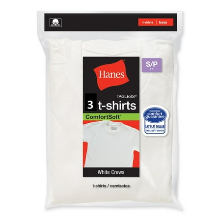 Hanes Boys Tagless ComfortSoft Cotton A-Shirt 3-Pack White